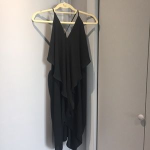 Black Chiffon Midi Dress